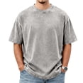 thumbnail image 1 of Dresfit Big and Tall Shirts for Men Acid Wash Short Sleeve Hawaiian Streetwear Summer 2026 Crew Neck Baggy Retro Athletic Tees Loose Fit Oversized T Shirts Gray XL, 1 of 6