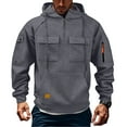 thumbnail image 1 of Dresfit Big and Tall Sweatshirts Mens Hooded Tactical Hoodies Long Sleeve Fleece Outdoor Pullover Winter Fall Zipper Lined Zip Up Sweatshirt Dark Gray M, 1 of 9