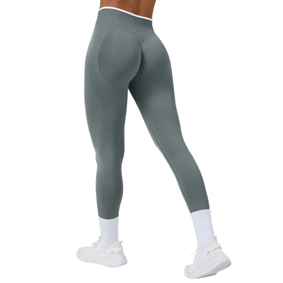 Dresfit Butt Lifting Leggings Womens Elastic High Waist Yoga Pants Tummy Control High Rise Athletic Gym Pants Compression Outdoor Trousers with Pockets Gray S