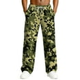 thumbnail image 1 of Dresfit Camo Pants Men Baggy Wide Leg Sweatpants 2026 Textured Drawstring Waffle Knit Slacks Spring Straight Leg Relaxed Fit Lounge Pant with Pockets Green L, 1 of 7