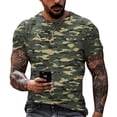 thumbnail image 1 of Dresfit Camo Shirt Mens Crew Neck Short Sleeve Tennis T Shirts Camouflage Musle Basic Work Out Tees Cotton Big and Tall Tops Green 2XL, 1 of 6