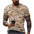 thumbnail image 1 of Dresfit Camo Shirts Men Crew Neck Camouflage Tennis Tees Short Sleeve Basic Musle Work Out Tops Big and Tall Lightweight T Shirts Khaki 2XL, 1 of 6