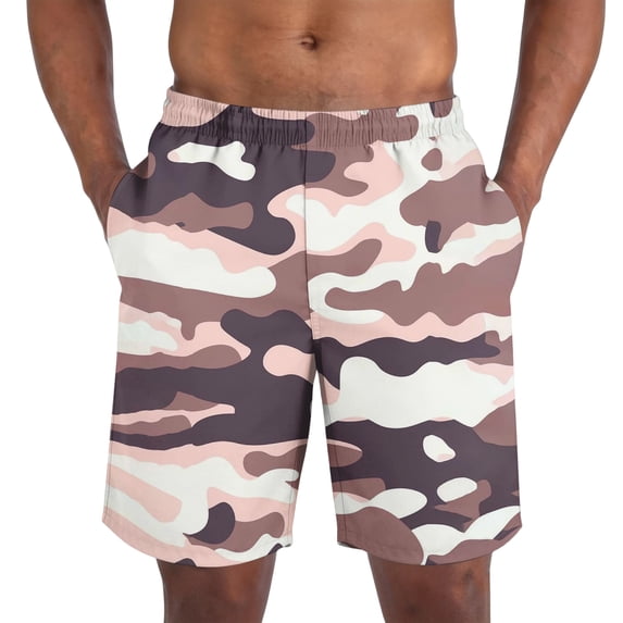 Dresfit Camo Shorts Men Drawstring Knee Length Beach Shorts Summer 2026 Big and Tall Elastic Waist Bottoms Graphic Breathable Short Pants with Pockets 2XL