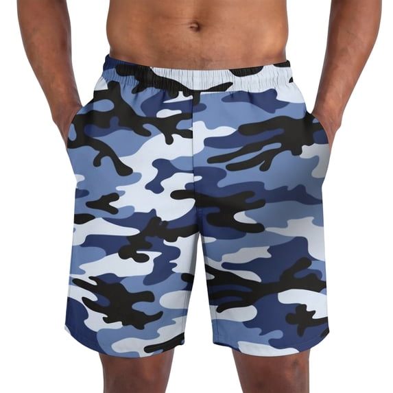 Dresfit Camo Shorts Men Knee Length Drawstring Hawaiian Shorts 2026 Summer Breathable Lounge Short Pants Big and Tall Elastic Waist Bermuda Shorts with Pockets M