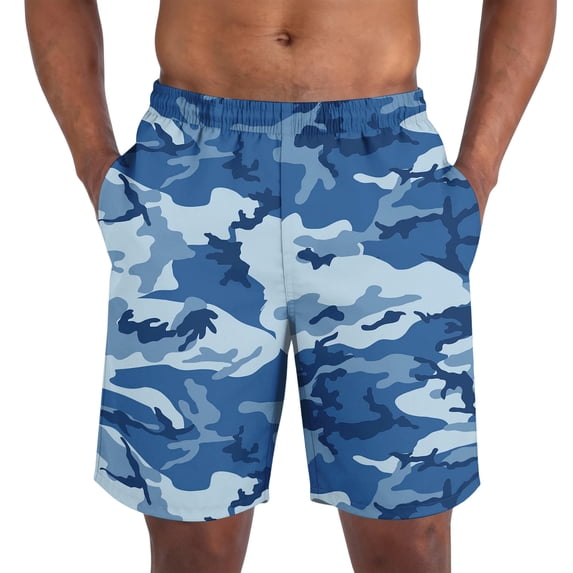 Dresfit Camo Shorts Men Knee Length Drawstring Hawaiian Shorts Summer 2026 Elastic Waist Breathable Short Pants Lightweight Graphic Bottoms with Pockets 3XL