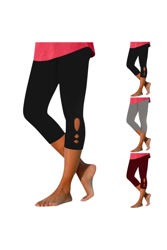 Capri Leggings Womens Seamless Quick Dry Compression Trousers Summer 2026 Lightweight Yoga Gym Pants Tummy Control Plus Size Lounge Capris Black M