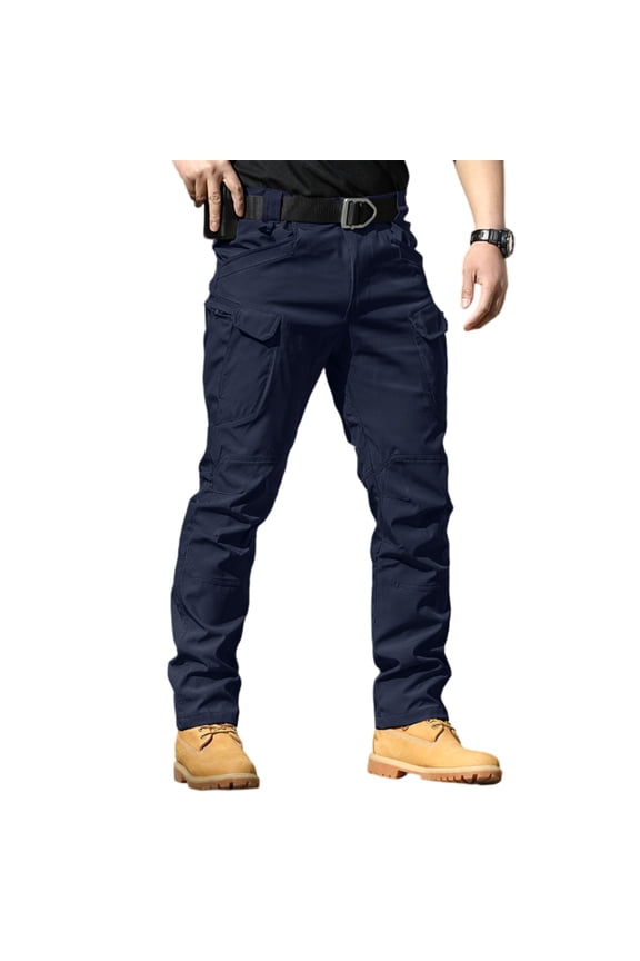 Cargo Pants Men 2026 Waterproof Work Pants Quick Dry Strech Carpenter Trousers Summer Water Repellent Elastic Waist Hiking Pant with Multipockets Blue XL