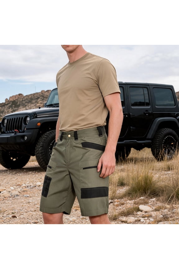 Cargo Shorts Men Baggy Zipper Pockets Shorts 2026 Summer Lightweight Athletic Shorts Open Bottom Button Breathable Fishing Tactical Shorts S