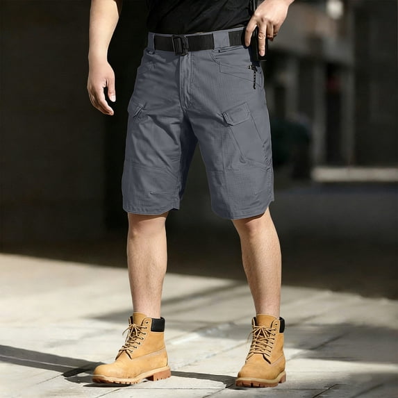 Dresfit Cargo Shorts for Men Knee Length Baggy Shorts Summer 2026 Big and Tall Drawstring Running Short Pants Lightweight Relaxed Fit Work Bottoms with Pockets 3XL