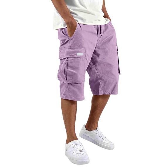 Dresfit Cargo Shorts for Men Baggy Knee Length Shorts Summer 2026 Elastic Waist Drawstring Carpenter Shorts Multi Pocket Stretch Work Short Pants 2XL