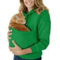 thumbnail image 1 of Dresfit Cat Pouch Sweatshirts Womens Mens Winter Crewneck Pet Carrier Sweatshirt Kangaroo Pocket Long Sleeve Oversized Hoodies for Women Men Army Green L, 1 of 4