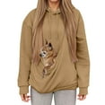 thumbnail image 1 of Dresfit Cat Pouch Sweatshirts for Men and Women Fall Kangaroo Pocket Pet Carrier Hoodies Hooded Crewneck Animal Holder Pullover Womens Mens Camel 2XL, 1 of 7