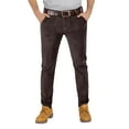 thumbnail image 1 of Dresfit Chinos Pants for Men Pleated Front Slim Fit Corduroy Pants Elastic Waist Business Dress Pants Big and Tall Stretch Stretch Regular Fit Trousers (no belt) Coffee 34, 1 of 7