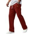 thumbnail image 1 of Dresfit Corduroy Pants for Men Big and Tall Trousers Drawstring Baggy Cocoparo Pant Trendy Straight Leg Elastic Waist Wide Leg Pacificozy Sweatpants Wine L, 1 of 8