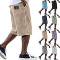 thumbnail image 1 of Dresfit Corduroy Shorts Men Baggy Long Shorts Summer 2026 Drawstring Multi Pockets Vacation Short Pants Elastic Waist Solid Relaxed Fit Casual Bermuda Shorts M, 1 of 4