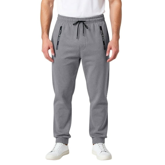 Dresfit Cotton Sweatpants Men Plus Size Cuffed Joggers Autumn Drawstring Solid Color Thicken Workout Trousers Cinched Bottom High Waist Stretch Active Beeswan Pants Dark Gray 3XL