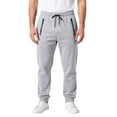 thumbnail image 1 of Dresfit Cuffed Joggers Men Warm Cotton Sweatpants Autumn Cinched Bottom Solid Color Plus Size Yoga Sweat Pants Drawstring Breathable Stretch Active Trousers Light Gray 3XL, 1 of 4