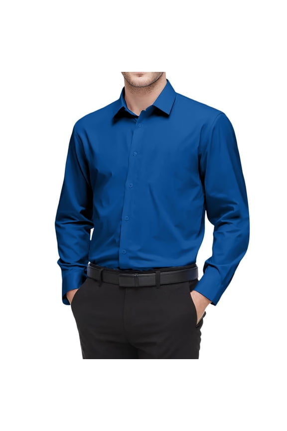 Dress Shirt Mens Solid Button Down Shirts Spring Muscle Fit Collared Long Sleeve Tops 2026 Slim Fit Button Up Business Formal Shirt Light Green 3XL