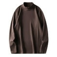 thumbnail image 1 of Dresfit Knitted Sweaters Men Big and Tall Winter Sweater Mock Neck Crew Neck Solid Color Thermal Underwear Long Sleeve Slim Fit Loose Fit Wool Tops Coffee XL, 1 of 3