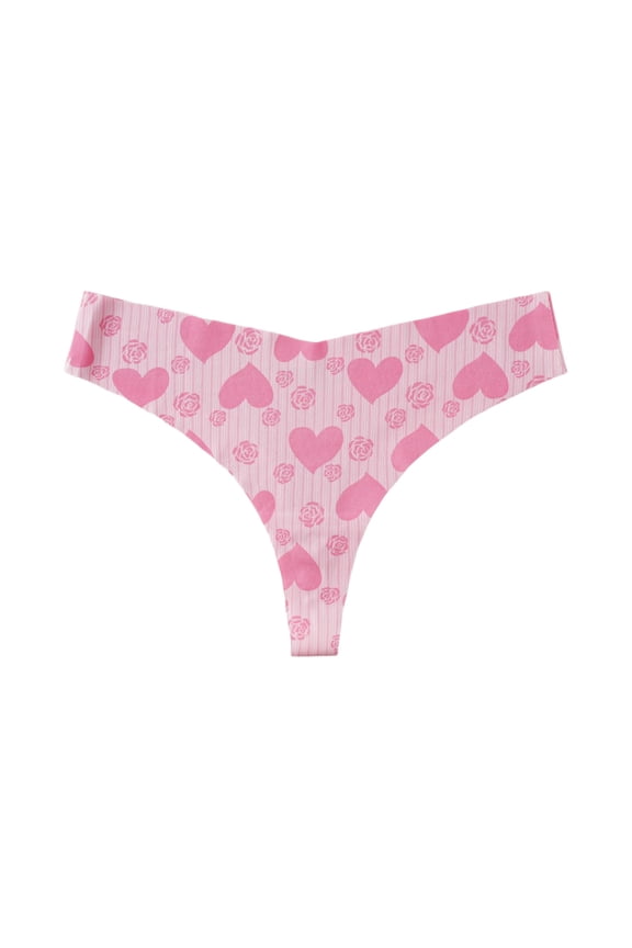 Lady's Sexy Yoga Sports Thong, Low Waist & Letter Belted Briefs Pink M