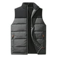 thumbnail image 1 of Dresfit Lightweight Jacket Men Cotton Zip Up Quilted Jacket Sleeveless Big and Tall Thick Autumn Outerwear Warm Padded Waistcoat with Pockets Black 2XL, 1 of 6