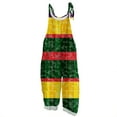 thumbnail image 1 of Dresfit Mardi Gras Overalls for Women Patchwork Sleeveless Romper 2026 Wide Leg Adjustable Strap Carnival Jumpsuit Petite Holiday Graphic Outfits Yellow 2XL, 1 of 4