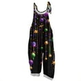 thumbnail image 1 of Dresfit Mardi Gras Overalls for Women Sleeveless Wide Leg Romper 2026 Patchwork Adjustable Strap Carnival Jumpsuit Petite Plus Size Outfits Light Gray L, 1 of 4
