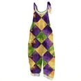 thumbnail image 1 of Dresfit Mardi Gras Romper for Woman Patchwork Sleeveless Overalls 2026 Wide Leg Adjustable Strap Carnival Jumpsuit Plus Size Loose Loungewear Light Gray 2XL, 1 of 4