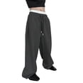 thumbnail image 1 of Dresfit Men's Baggy Sweatpants Wide Leg Joggers Loose Drawstring Running Sweat Pants Casual Fleece Elastic Waist Big and Tall Trousers with Pockets Dark Gray 2XL, 1 of 4