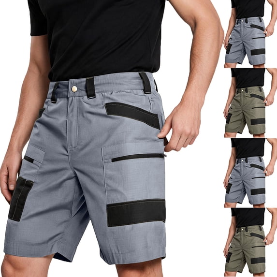 Dresfit Men's Cargo Shorts Baggy Zipper Pockets Shorts Summer 2026 Breathable Hiking Shorts Open Bottom Button Big and Tall Travel Short Pants XL