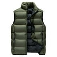 thumbnail image 1 of Dresfit Men's Lightweight Jacket Cotton Zip Up Puffer Vest Sleeveless Padded Quilted Casual Waistcoat Plus Size Loose Fit Outerwear with Pockets Green 2XL, 1 of 7