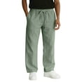 thumbnail image 1 of Dresfit Men's Lounge Pants Linen Wide Leg Pants 2026 Baggy Drawstring Straight Leg Slacks Big and Tall Loose Open Bottom Vacation Beach Trousers Light Green XL, 1 of 9