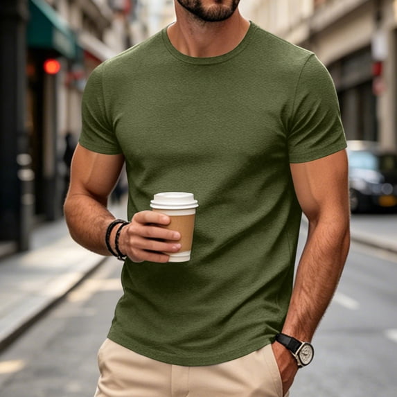 Dresfit Men's Shirts Crew Neck Short Sleeve Gym Shirts 2026 Summer Lightweight Workout T Shirts Quick Dry Big and Tall Muscle Fit Basic Tees 3XL