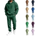 thumbnail image 1 of Dresfit Men's Sweatsuits Hooded Fleece Track Suits Long Sleeve Travel Hoodies Matching Sweatpants 2 Piece Outfit Big and Tall Kangaroo Pockets 2 Piece Sets 2XL, 1 of 7