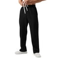 thumbnail image 1 of Dresfit Mens Baggy Sweatpants Wide Leg Pants Spring Drawstring Solid Athletic Sweat Pants Cotton Open Bottom Straight Leg Yoga Joggers with Pockets Black 2XL, 1 of 4