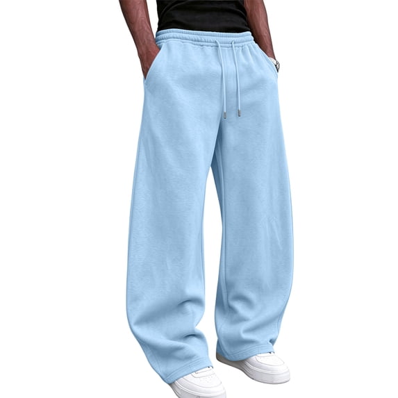 Dresfit Mens Barrel Sweatpants Open Bottom Baggy Pants Wide Leg ...