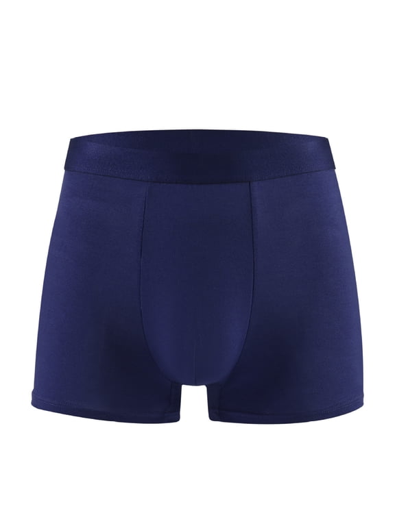 Mens Boxer Briefs Moisture Wicking Solid Underwear for Men Stretch Breathable Mid Rise Underpants Royal Blue M
