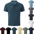 thumbnail image 1 of Dresfit Mens Breeze Shirts Lapel Breathable Polo Shirts 2026 Summer Short Sleeve Cooling Gym Golf Shirts Lightweight Button Down Elastic Waist T Shirts M, 1 of 8