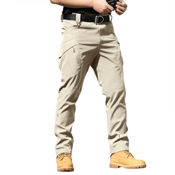 Dresfit Mens Cargo Pants Spring Waterproof Work Pants Quick Dry Loose Fit Travel Trousers 2026 Water Repellent Ripstop Carpenter Pant with Multipockets Khaki S