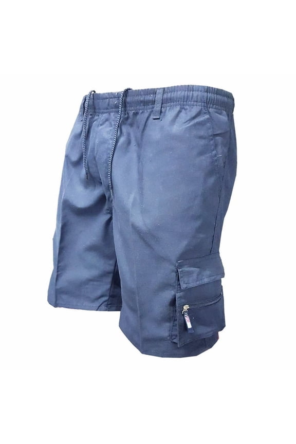 Mens Cargo Shorts Baggy Drawstring Shorts Summer 2026 Lightweight Knee Length Work Bottoms Elastic Waist Stretch Hiking Short Pants with Pockets M