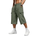 thumbnail image 1 of Dresfit Mens Cargo Shorts Baggy Long Shorts Summer 2026 Drawstring Multi Pockets Hiking Short Pants Big and Tall Loose Solid Running Bermuda Shorts L, 1 of 9