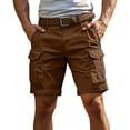 thumbnail image 1 of Dresfit Mens Cargo Shorts Knee Length Big and Tall Work Shorts Summer 2026 Stretch Baggy Short Pants Plus Size Elastic Waist Carpenter Shorts (no belt) 4XL, 1 of 5