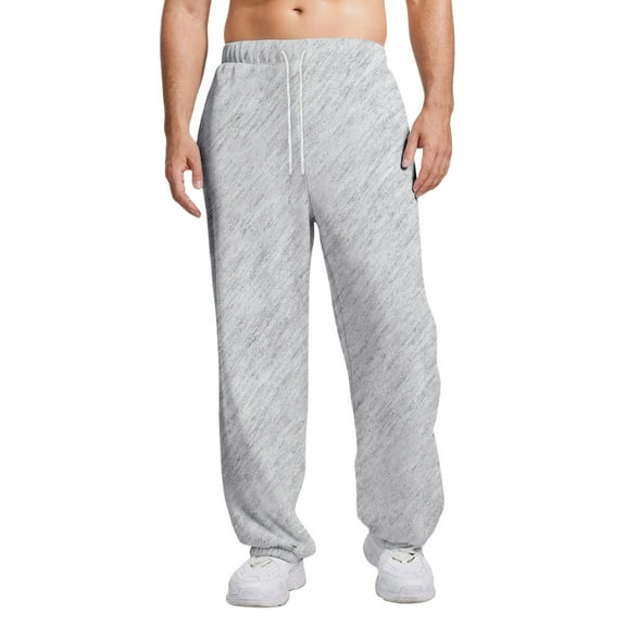 Dresfit Mens Cuffed Joggers Cotton Baggy Sweatpants Fall Cinched Bottom Straight Leg Solid Active Track Pants Loose Fit Baggy Thermal Thermal Sweat Pants Gray 5XL