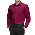 thumbnail image 1 of Dresfit Mens Dress Shirts Long Sleeve Button Down Shirt Spring Regular Fit Collared Solid Tops 2026 Anti Wrinkle Button Up Business Formal Shirt Purple L, 1 of 9