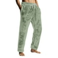thumbnail image 1 of Dresfit Mens Fuzzy Pajama Pants Winter Flannel Pajamas Plush Drawstring Sleepwear Lounge Warm Solid Color Bottoms Fluffy Comfort Fleece Lined Pant with Pockets Light Green 3XL, 1 of 9