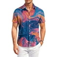 thumbnail image 1 of Dresfit Mens Hawaiian Shirt Graphic Button Down Polo Shirts Summer Spring Short Sleeve Tropical Mokaloha Shirt Funny Floral Big and Tall Beach Aloha Shirt Pink 2XL, 1 of 8