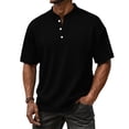 thumbnail image 1 of Dresfit Mens Henley Shirts Waffle Short Sleeve Breathable Shirt Summer 2026 Solid Workout T Shirts Big and Tall Lightweight Oversized Shirt Black 3XL, 1 of 8