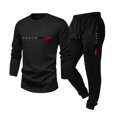 thumbnail image 1 of Dresfit Mens Track Suits Long Sleeve Crewneck Shirts & Pants Summer 2026 Lightweight Gym Tracksuit Graphic Slim Fit Loose 2 Piece Sets 3XL, 1 of 4
