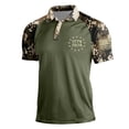 thumbnail image 1 of Dresfit Patriotic Polo Shirts Mens Short Sleeve Henley Camo Shirt 1776 - 2026 250 Anniversary Usa Graphic Tees Big and Tall Stars and Stripes 4th Of July Shirts Dark Green 2XL, 1 of 3