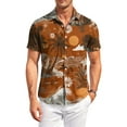 thumbnail image 1 of Dresfit Polo Shirts Men Graphic Short Sleeve Hawaiian Shirt 2026 Summer Button Down Tropical Aloha Shirt Loose Big and Tall Oversized Holiday Mokaloha Shirt Earthy Yellow 4XL, 1 of 8